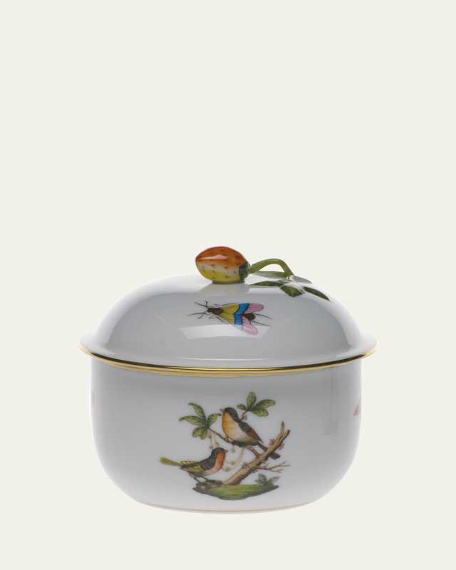 Rothschild Bird Covered Sugar Dish with Strawberry